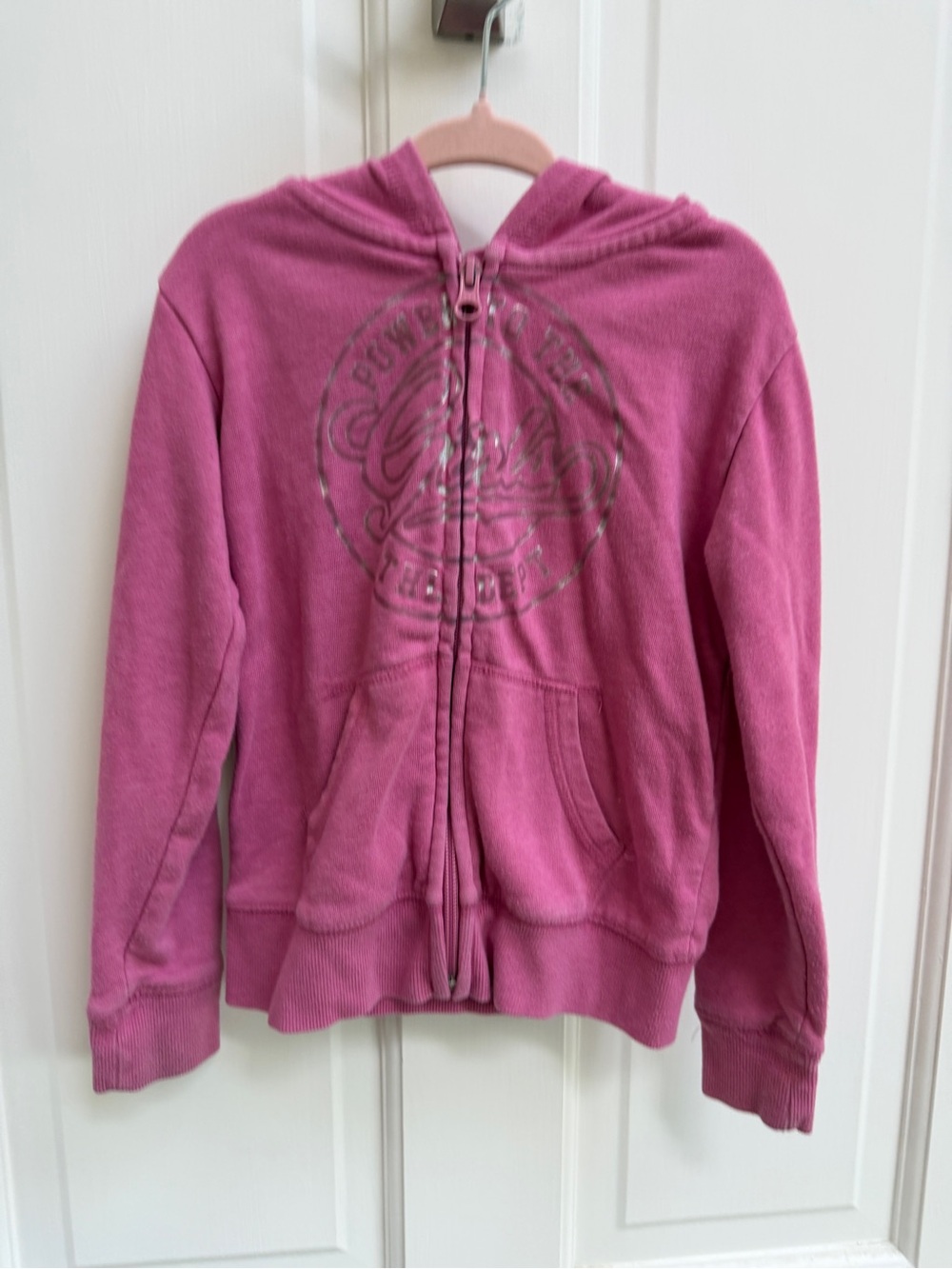 The Children's Place Girls XS 4 Pink Zip-Up Hoodie Power to the Girls
